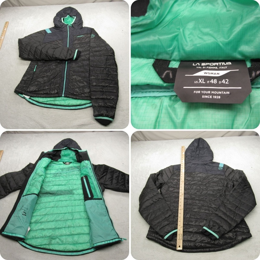La‎ Sportiva Frontier Down Jacket Women XL Black Hood Pack Lightweight Insulated
